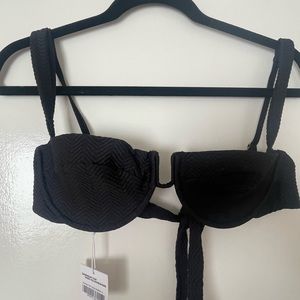 Monday Swimwear Black chevron bikini set- Cala Roja style top and Palma Bottom